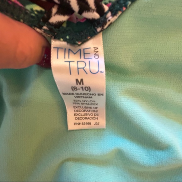 Time and Tru green black pink bikini bottoms lattice Size M - Picture 6 of 6